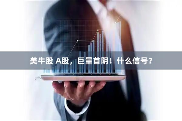 美牛股 A股，巨量首阴！什么信号？