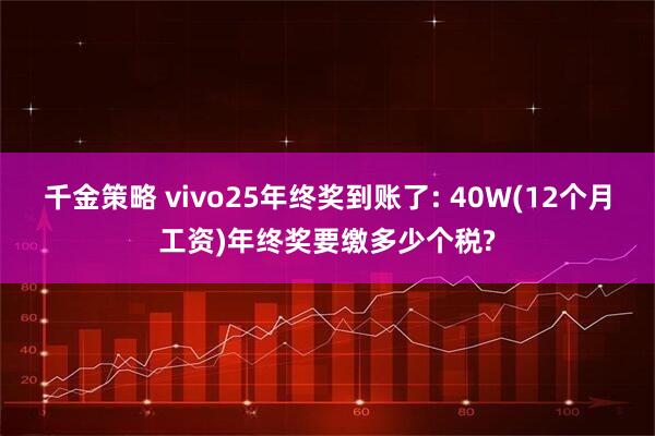 千金策略 vivo25年终奖到账了: 40W(12个月工资)年终奖要缴多少个税?