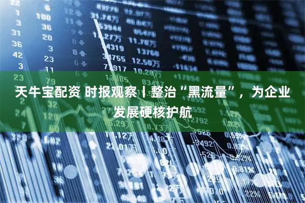 天牛宝配资 时报观察丨整治“黑流量”，为企业发展硬核护航